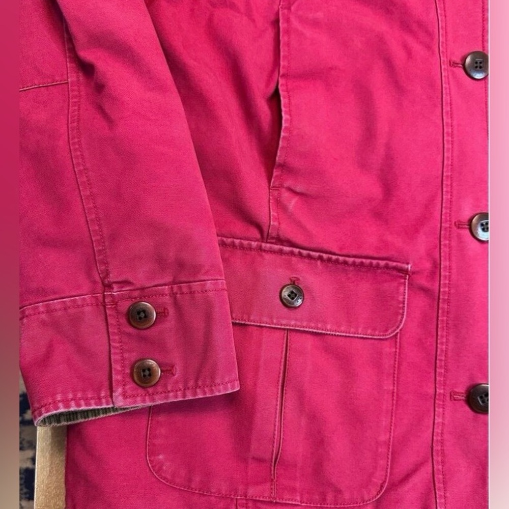 L.L. Bean Women's Raspberry Canvas Jacket with Corduroy Collar - Picture 5 of 15